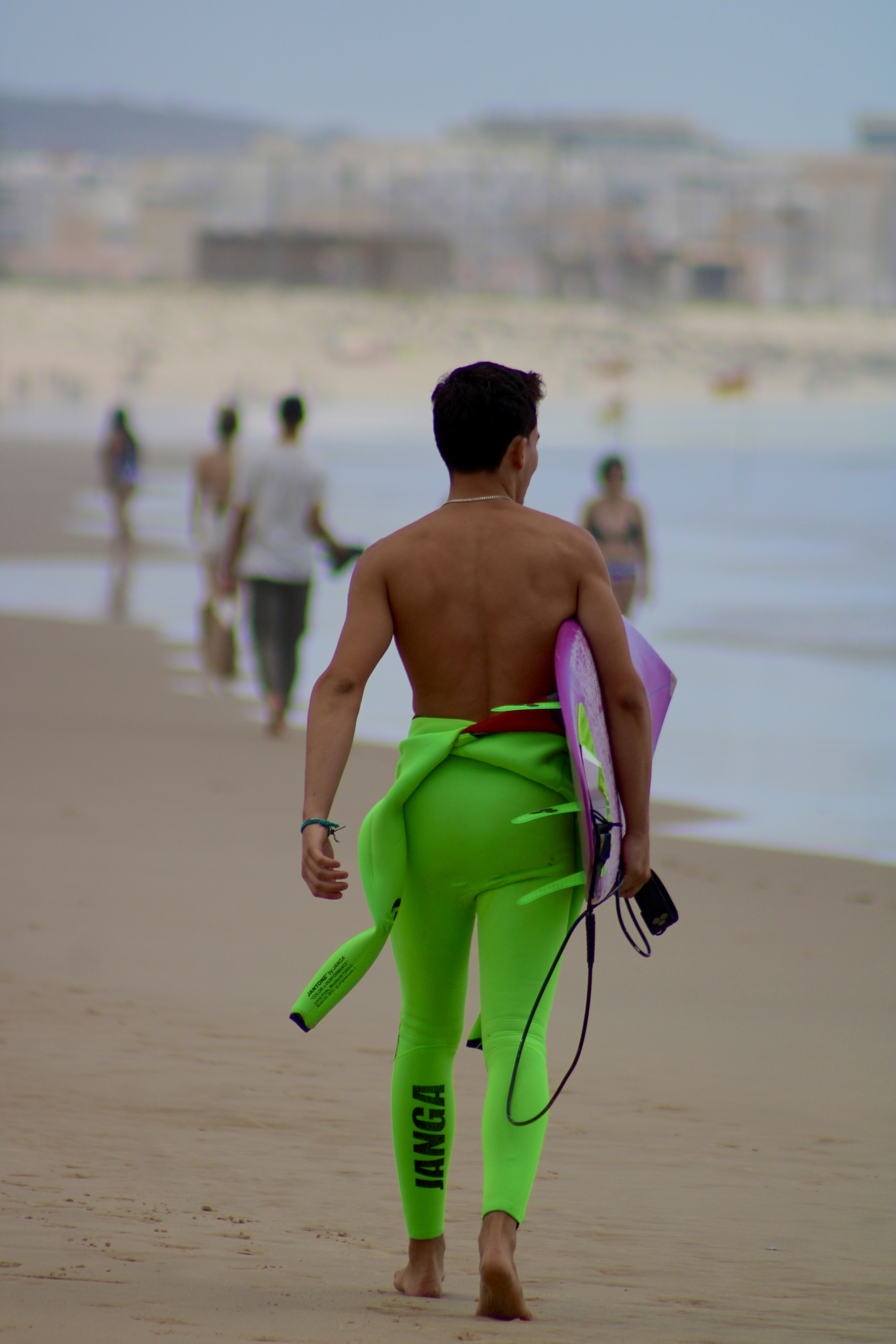 Surfer walking